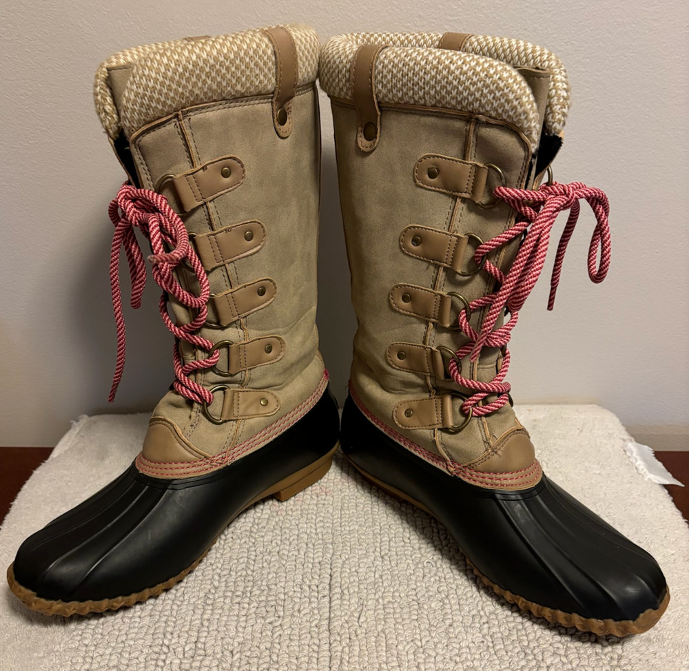 Esprit Faux Fur Lined Harbour Boots Size 9.5M Nice!!
